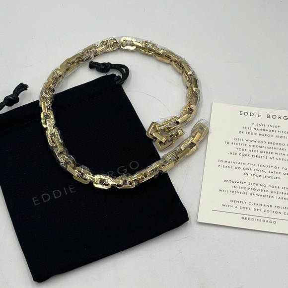 Eddie Borgo 12K Gold Plated Supra Link Polished Collar Chain Necklace New - Picture 4 of 10